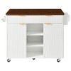 Homy Casa 52" Kitchen Island with Drop Leaf, Power Outlet and Storage Shelves for Home Kitchens - 4 of 4