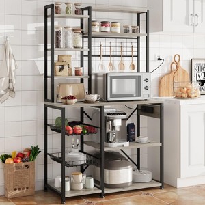 Microwave Stand, with Storage, with Power Output, 7-Tier Kitchen Bakers Racks, with Hook, Baker Rack for Kitchen, Dining Room, Bakery - 1 of 4