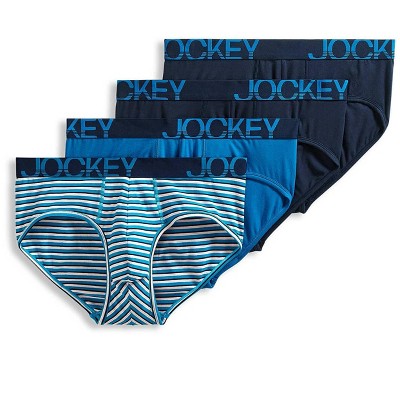 Jockey Men's Activestretch Brief - 4 Pack 2xl True Navy/cool White And ...