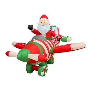 Celebrations - Santa in Plane - Inflatable - 6.5 ft. - 1 of 1