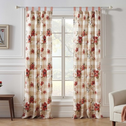 Wheatly Farmhouse Gingham Blackout Curtain Panels Pair 48 X 84 By  Greenland Home Fashion : Target