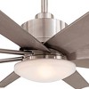65" Minka Aire Modern Outdoor Ceiling Fan with LED Light Remote Control Brushed Nickel Silver Opal Glass Wet Rated for Patio Barn - 3 of 4