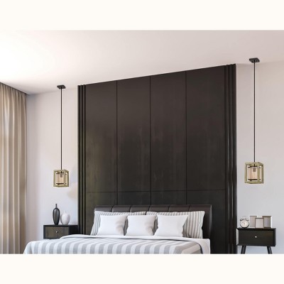 Palencia Distressed Oak and Glass Lantern Pendant Light