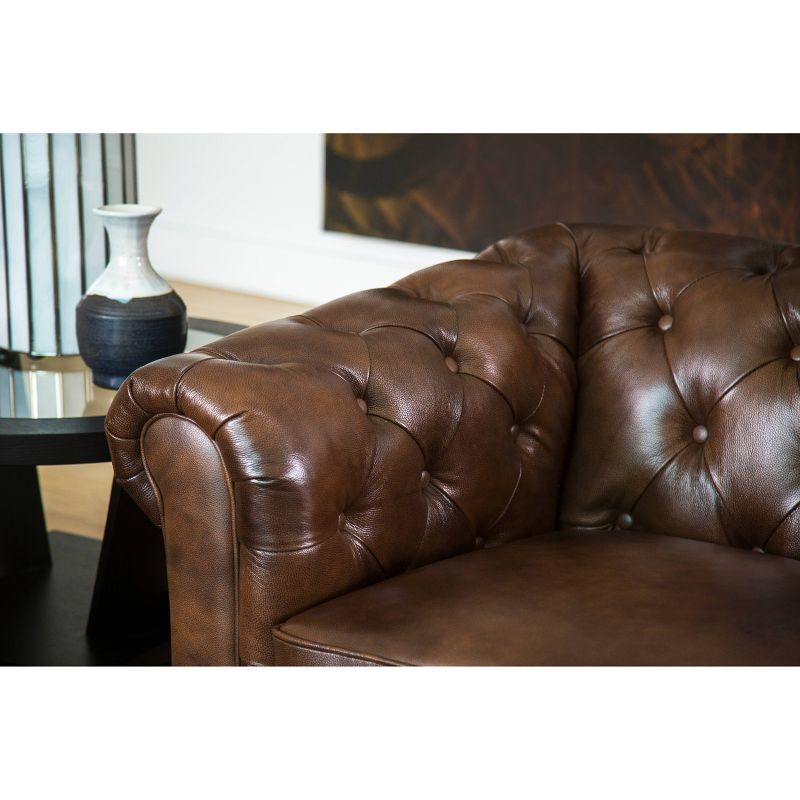 Keswick Tufted Leather Sofa Brown - Abbyson Living, 5 of 11