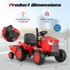 Costway 2-in-1 Electric Toy Car 12V Kids Ride On Tractor w/Trailer Remote Control Lights Grayish Gree/Red/Pink/Green - 2 of 4