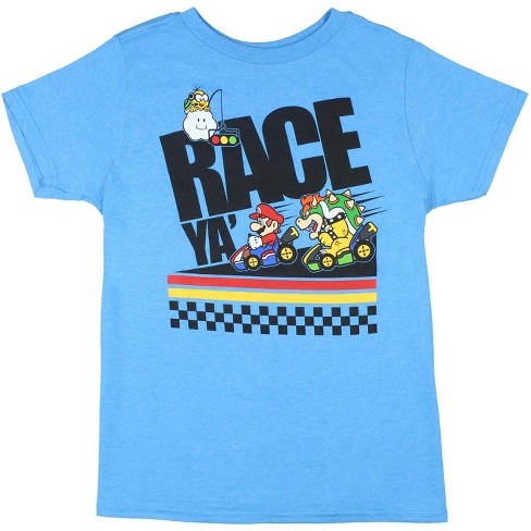 Mariokart Boy's Bowser And Mario Race Ya' T-shirt, X-large Turquoise ...