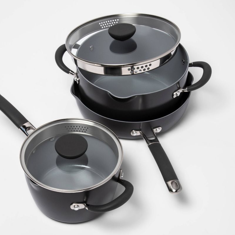 5pc Ceramic Non-Stick Aluminum Stackable Cookware Set - Made By Design&#8482;, 4 of 5