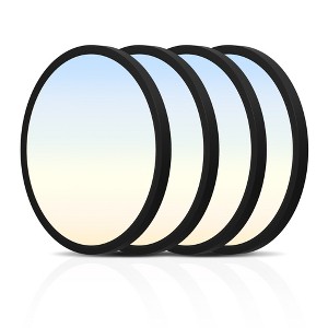 4Pack Low Profile LED Flush Mount Ceiling Light,5 Color Temperatures Round Ceiling Fixture, IP44 Waterproof for Kitchen, Hallway, Bathroom(Black) - 1 of 4
