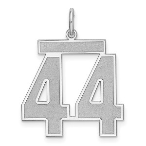 Black Bow Jewelry Sterling Silver, Jersey Collection, Large Number 44 Pendant - 1 of 4