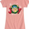 Girls' - Inside Out 2 - Joy Christmas Wreath Fitted Short Sleeve Graphic T-Shirt - 2 of 4