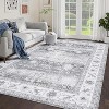 Vintage Area Rug for Living Room, Machine Washable, Non-Slip Low Pile Stain & Fade Resistant Distressed Accent Rug - 4 of 4
