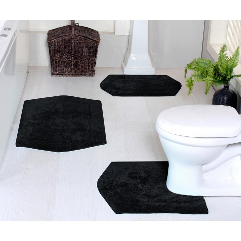 Home Weavers Allure Bathroom Rugs 3 Piece Set - Gray