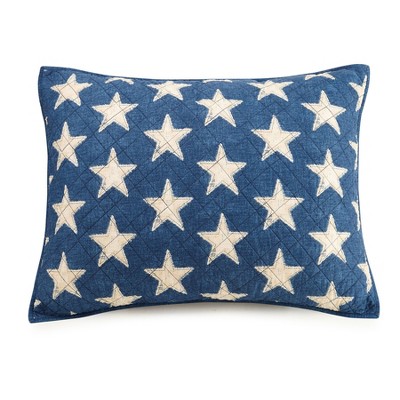 Classic Americana Patchwork King Cotton Quilt Set with Reversible Blue Denim