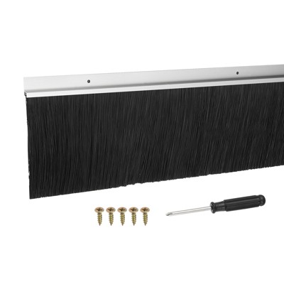 Unique Bargains Aluminum Alloy H-Shape Holder PP Bristle Rust-resistant Door Sweep 1 Pc