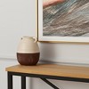 HomeRoots 14" Brown And Cream Ceramic Amphora Table Vase - 2 of 4