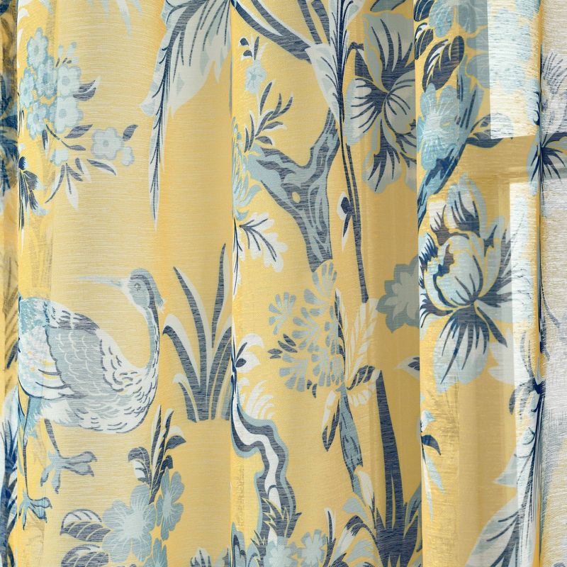 2pk 52&#34;x84&#34; Sheer Dolores Curtain Panels Yellow - Lush D&#233;cor, 4 of 13