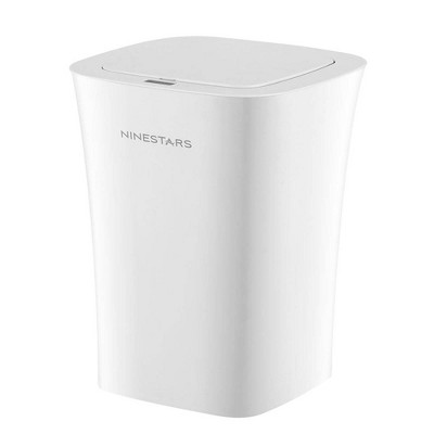 White Plastic Touchless Motion Sensor Trash Can 2.6 Gallon
