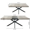 NicBex Retro Rectangular Expandable Dining Table with Antique Wood Top & Black Relief Plate, Cross Iron Base Stretch Dining Table with Storage Box - 2 of 4