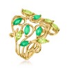 Ross-Simons 0.60 ct. t.w. Peridot and .50 ct. t.w. Emerald Vine Ring in 14kt Yellow Gold - 3 of 4