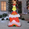 5 Ft. 6" Airblown Inflatable Dr. Seuss How the Grinch Stole Christmas Pop-Up Grinch with Chimney Outdoor Yard Decoration - 2 of 2