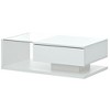 TOAOTBNBO Wood Coffee Tables with Tempered Glass, Minimalist Center Table with High-gloss Surface, Classic Coffee Table for Living Room, White - 2 of 4