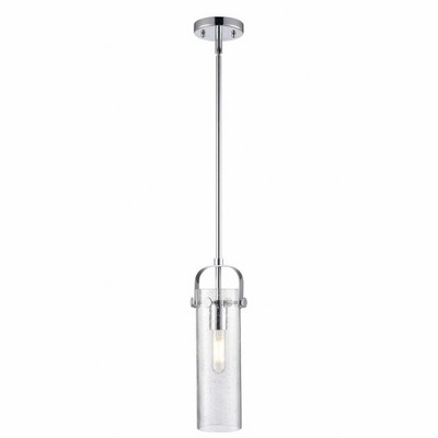 Pilaster II Cylinder - 1 Light Stem Hung Pendant In Industrial Style-14.5 Inches Tall and 5 Inches Wide
