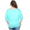 Women's Plus Size Bat Sleeve Tunic Top - White Mark - 3 of 3