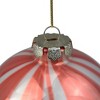 Northlight 4" Red and White Marbled Glass Christmas Ornament - image 3 of 4