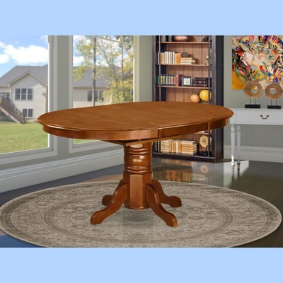 East West Furniture AVT-SBR-TP Oval Table with 18" Butterfly leaf - Saddle Brown