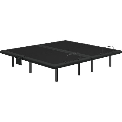 Yaheetech Upholstered Adjustable Bed Base with Independent Head & Foot Incline, Under-Bed LED Lights and USB Ports