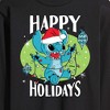 Men's - Lilo and Stitch - Happy Holidays Christmas Long Sleeve Graphic T-Shirt - 2 of 4