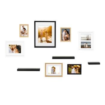 10pc Gallery Frame Box Set White/Black/Gold - Kate & Laurel All Things Decor