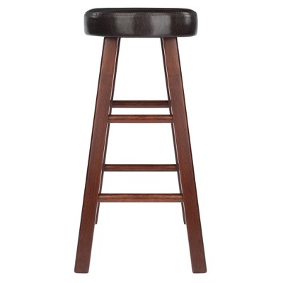 Transitional 25.5" Maria Counter Stool Set in Walnut & Espresso