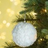 SEVOBAL 4" Party Decorations and Accessories Decorative Set of 6 Cream Ruffle Ball Ornaments Set for Holiday Decor, White, 4"*4"*4" - 2 of 4