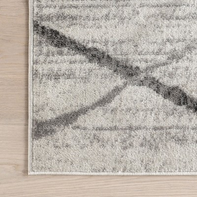 Thigpen Gray Abstract Square Easy Care Area Rug