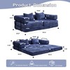 TIRAMISUBEST 39 inch Compression Sofa Chenille Foldable Floor Bed Fixed Frame 1-3 Seater Boneless Modular Living Room - 3 of 4