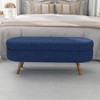 TUYOHW Oval Storage Bench,Linen End of Bed Ottoman Bench with Rubber Wood Legs,Ottoman for Living Room,Bedroom,Entryway - 2 of 4
