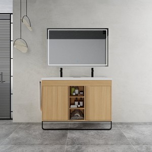 GDFStudio Winslow Modern Freestanding Bathroom Vanity with Resin Double Sink - 1 of 4