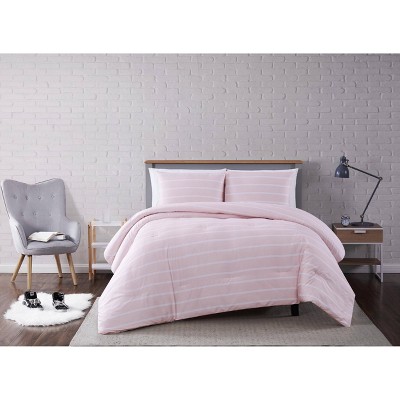 Truly Soft Twin Extra Long Maddow Stripe Comforter Set Blush