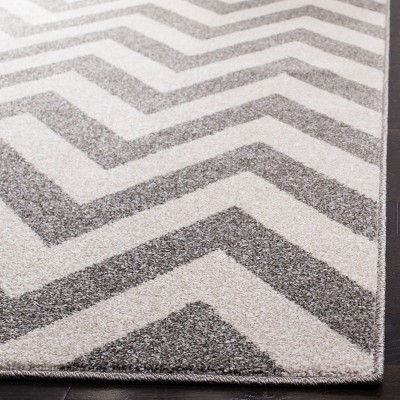 Amherst Easy-Care 54" Square Dark Grey & Beige Outdoor Rug
