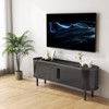 63'' TV Stand with Storage Doors Mid Century Modern Media Console for Living Room, Black - 2 of 4