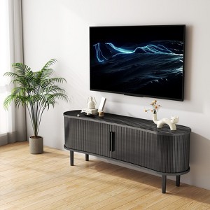 63'' TV Stand with Storage Doors Mid Century Modern Media Console for Living Room - 1 of 4