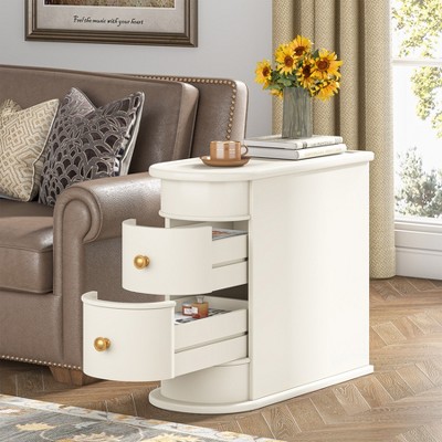 Tribesigns No Assembly Required Narrow Solid Wood Accent Table