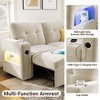 Jojoka 84" Modern L-Shaped Sofa Bed with Storage, LED Lights, USB/Type-C Charging Ports, Reversible Chaise for Living Room, Velvet - 4 of 4
