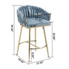 26'' Counter height bar stools Set of 2 kitchen island counter bar stool with hand- wave back,golden chromed base and footrest - 3 of 4