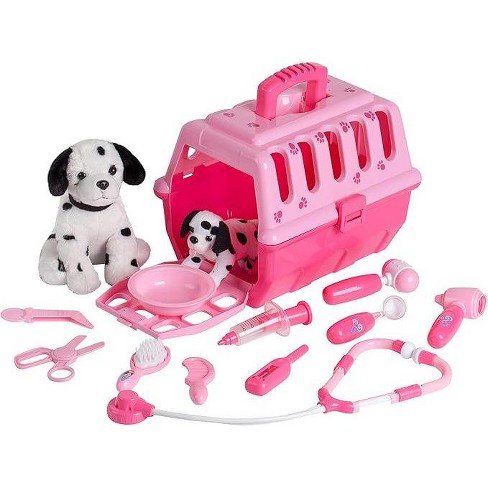 Dazmers Toy Medical Veterinarian Kit Includes 2 Dogs Travel Carrier,toy ...