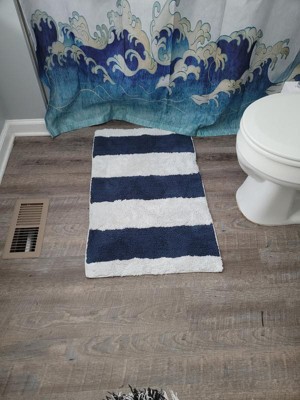 Navy Stripe Kids Bathroom Set