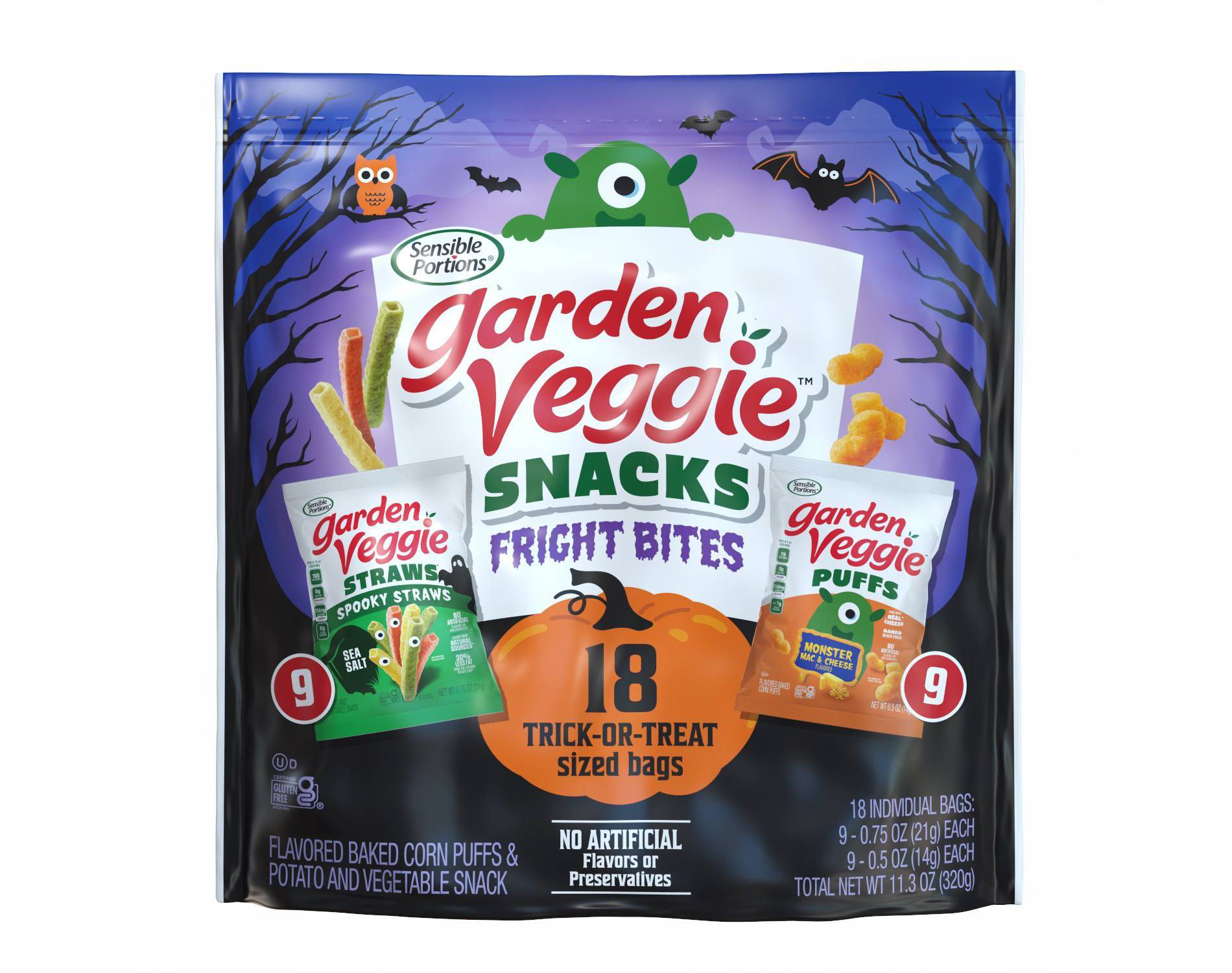 Sensible Portions Halloween Snacks Fright Bites Chips - 11.3oz/18ct