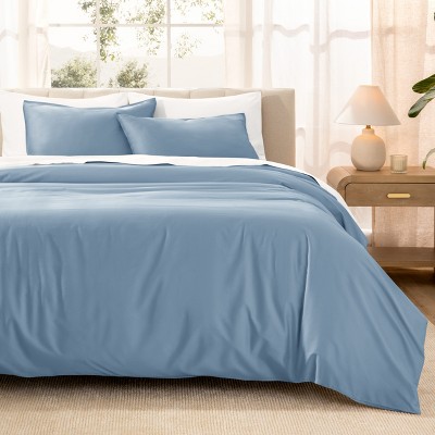 400 Thread Count Organic Cotton Sateen Duvet Cover and Sham Set by Bare Home