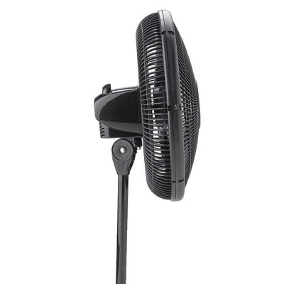 Black Adjustable Height Oscillating Floor Fan with Three Speed Settings